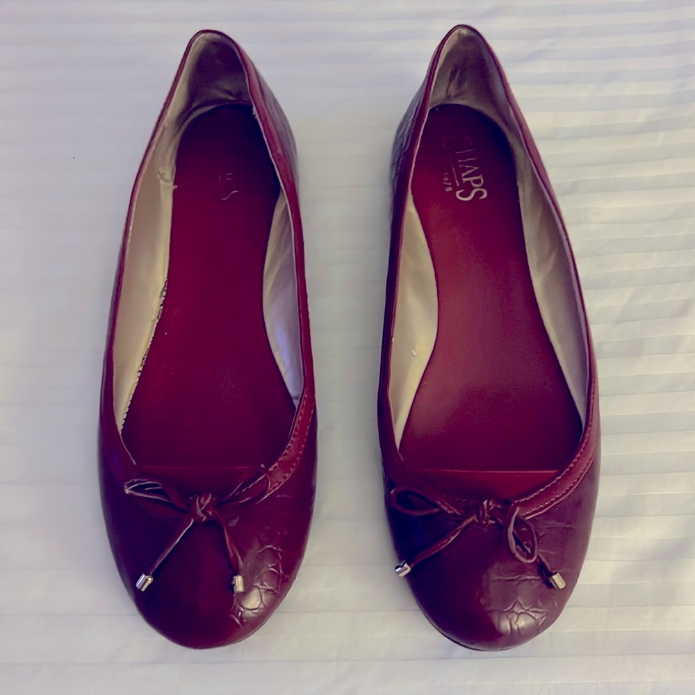 Chaps Burgundy Ballet Flats